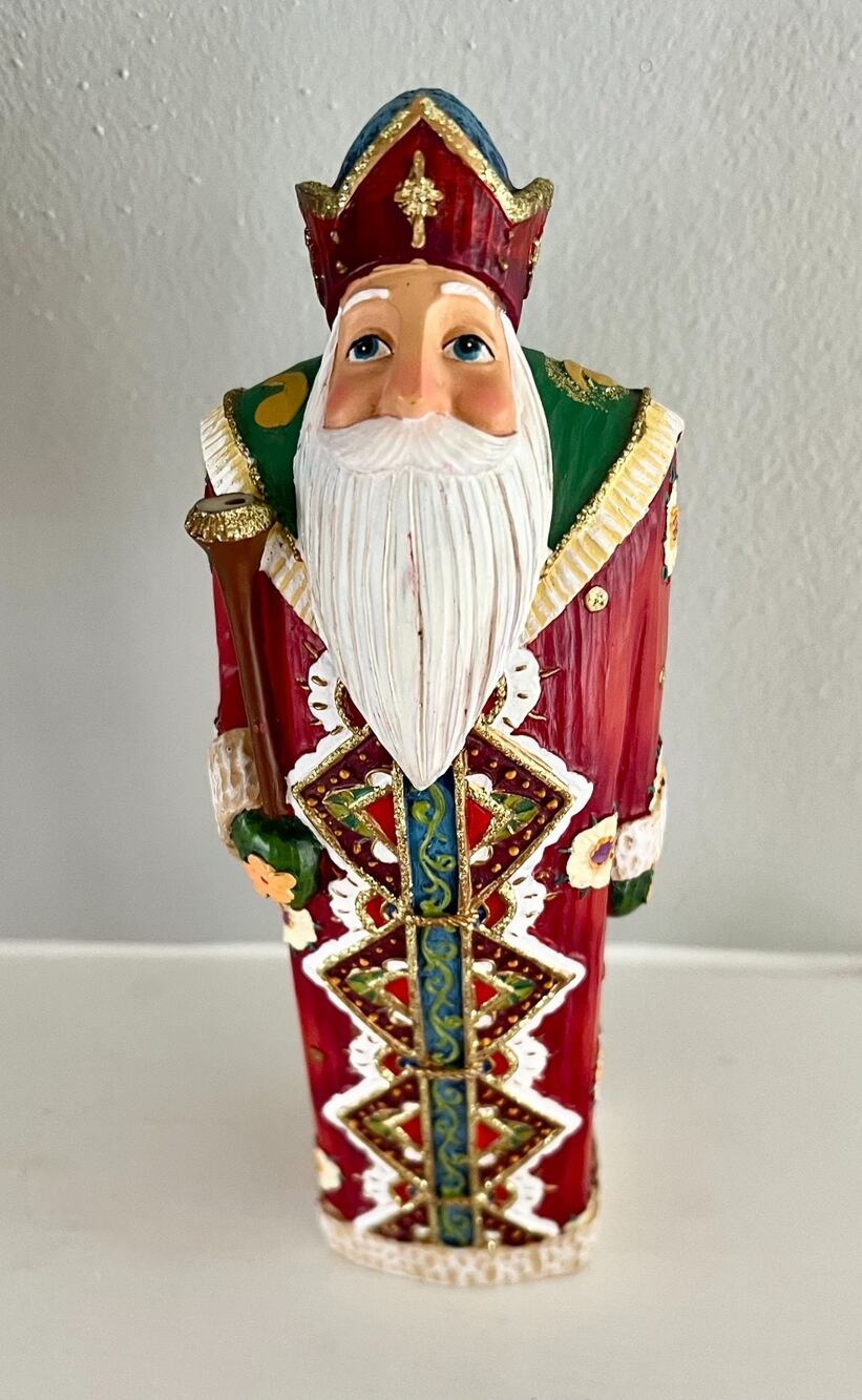 RARE! 9" Vintage Ornate Russian Bishop Santa Figure